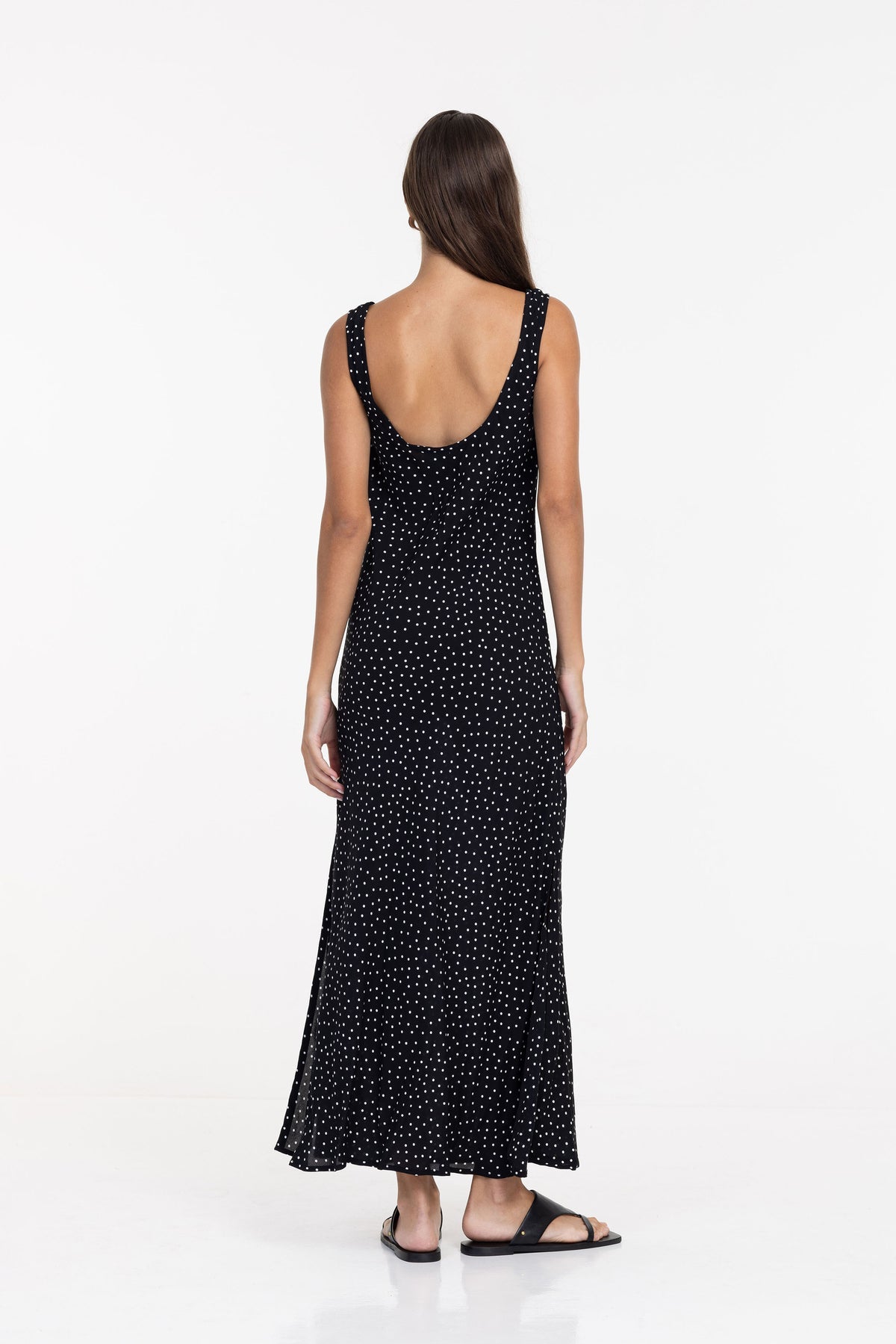 Alexandria Dress - Black w White Spot