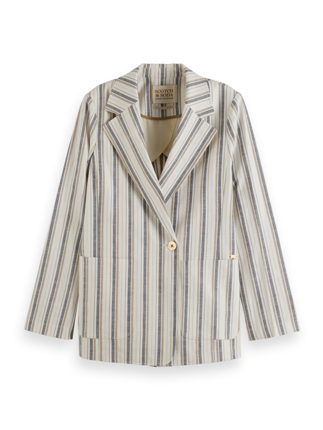 Scotch & Soda Lurex Linen Blend Stripe Blazer