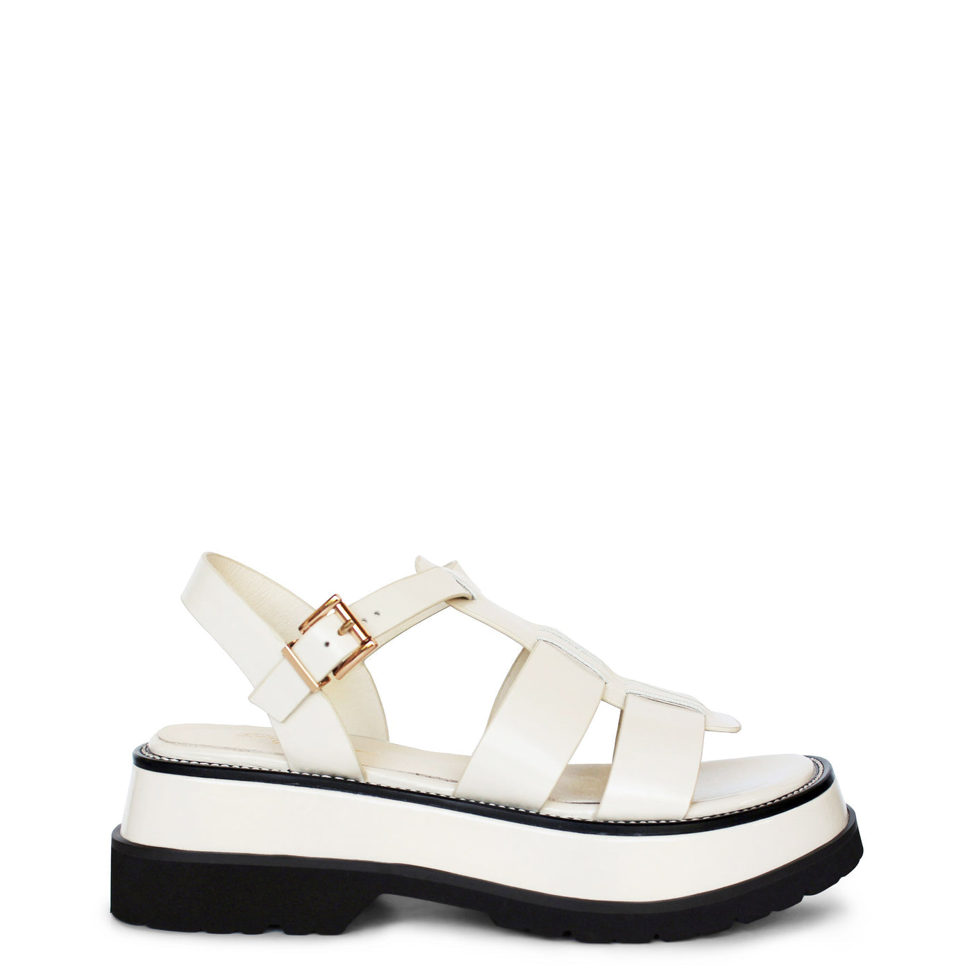 Kathryn Wilson Kendall Sandal - Cream Hi Shine