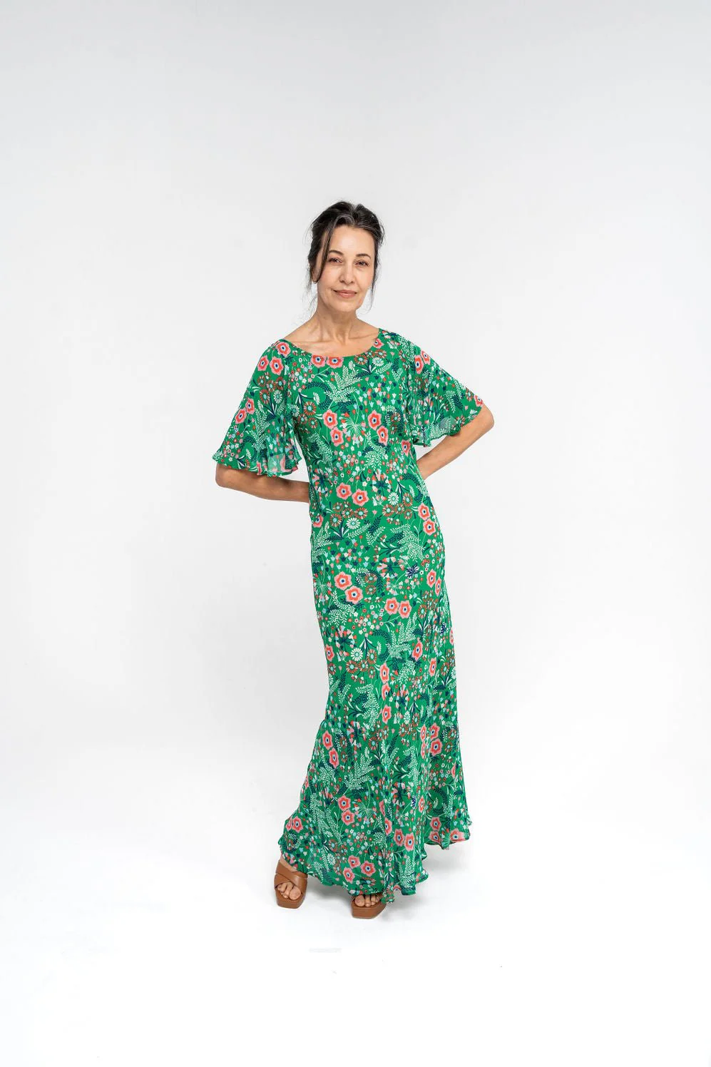 Tanya Carlson Floral Tea Dress - Green