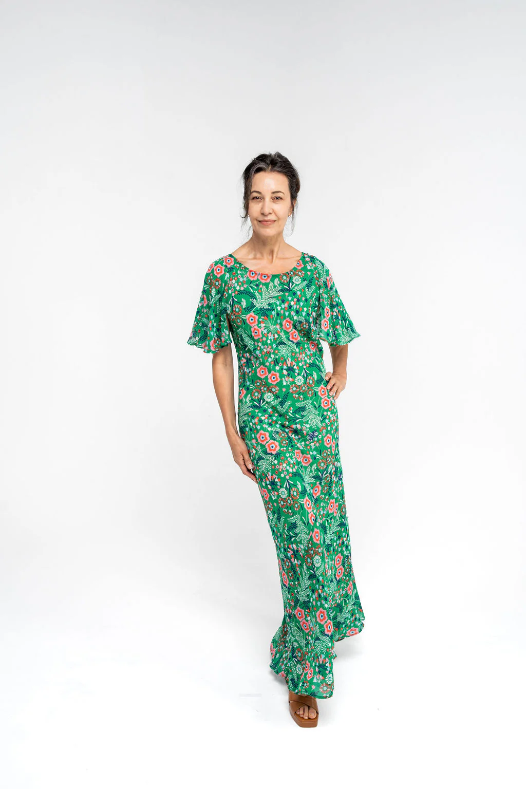 Tanya Carlson Floral Tea Dress - Green