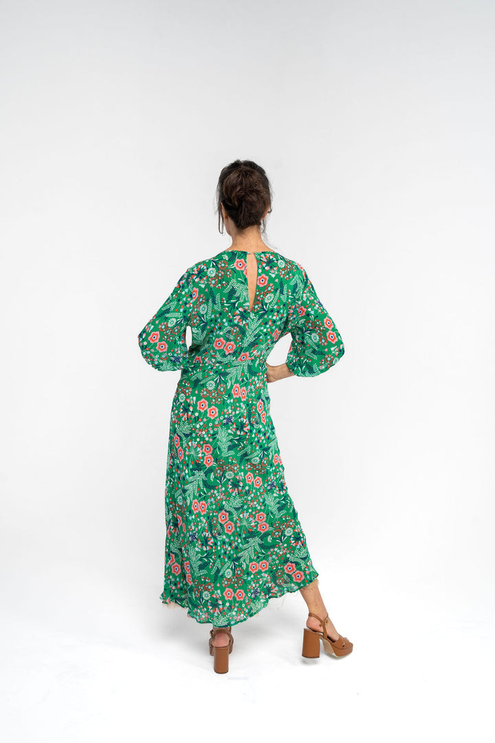 Tanya Carlson Floral Camille Dress - Green