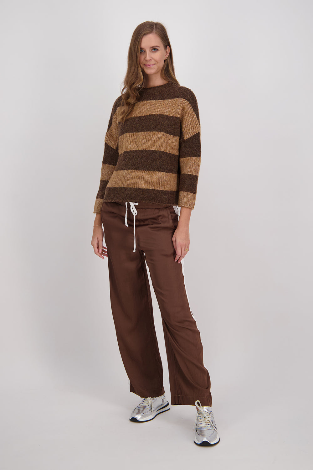 Briarwood Diaz Chocolate/Camel Stripe Sweater
