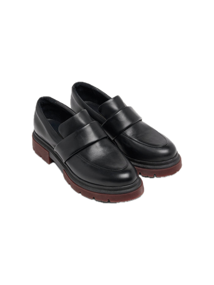 Nice Things Leather Moccasins - Black
