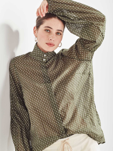 Sills Issey Spot Blouse - Olive