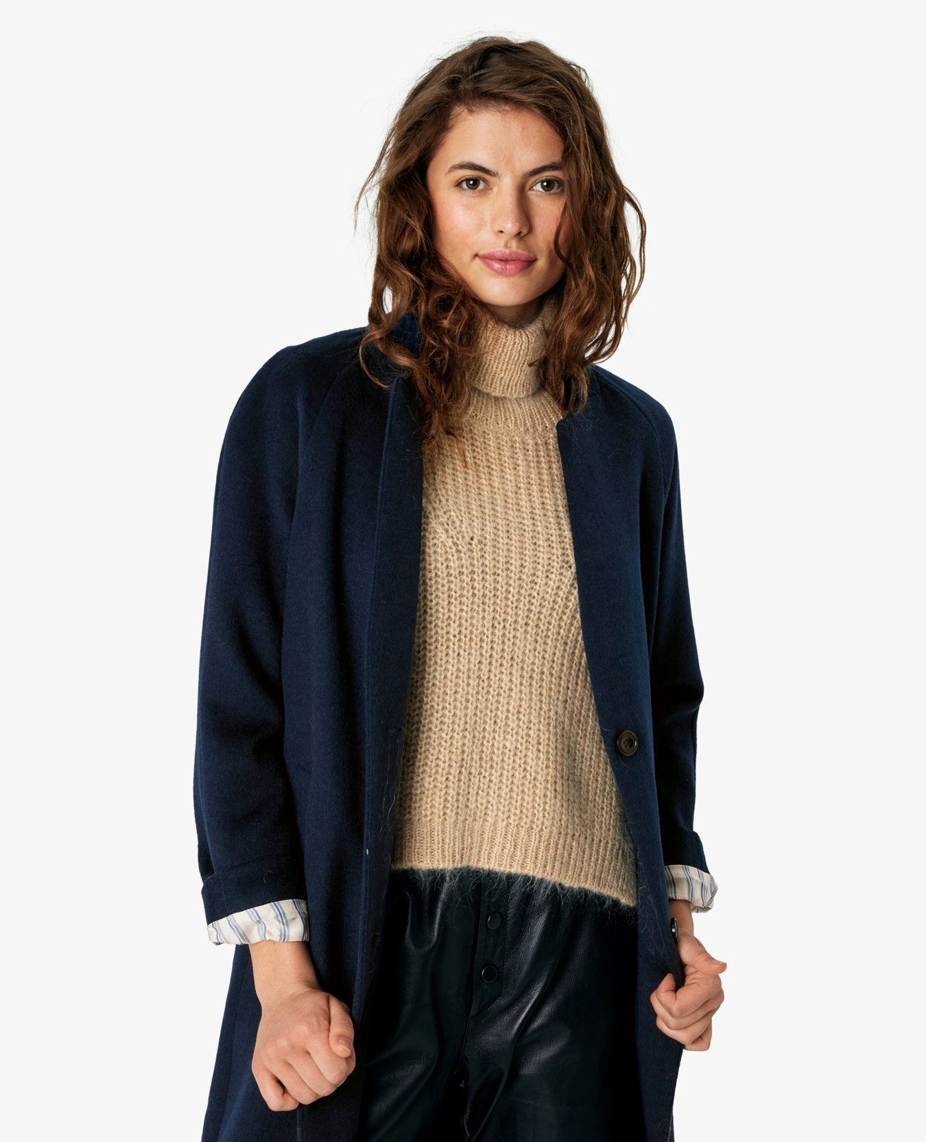 Noa Noa Cecilia Wool Coat - Navy