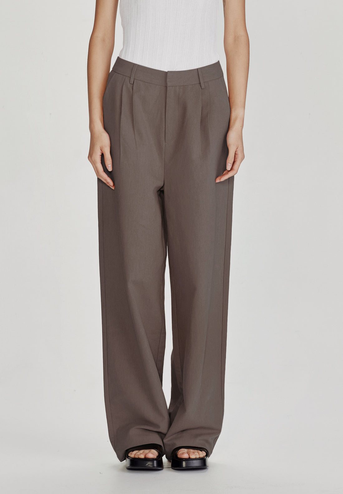 Commoners Linen Blend Trouser - Dust