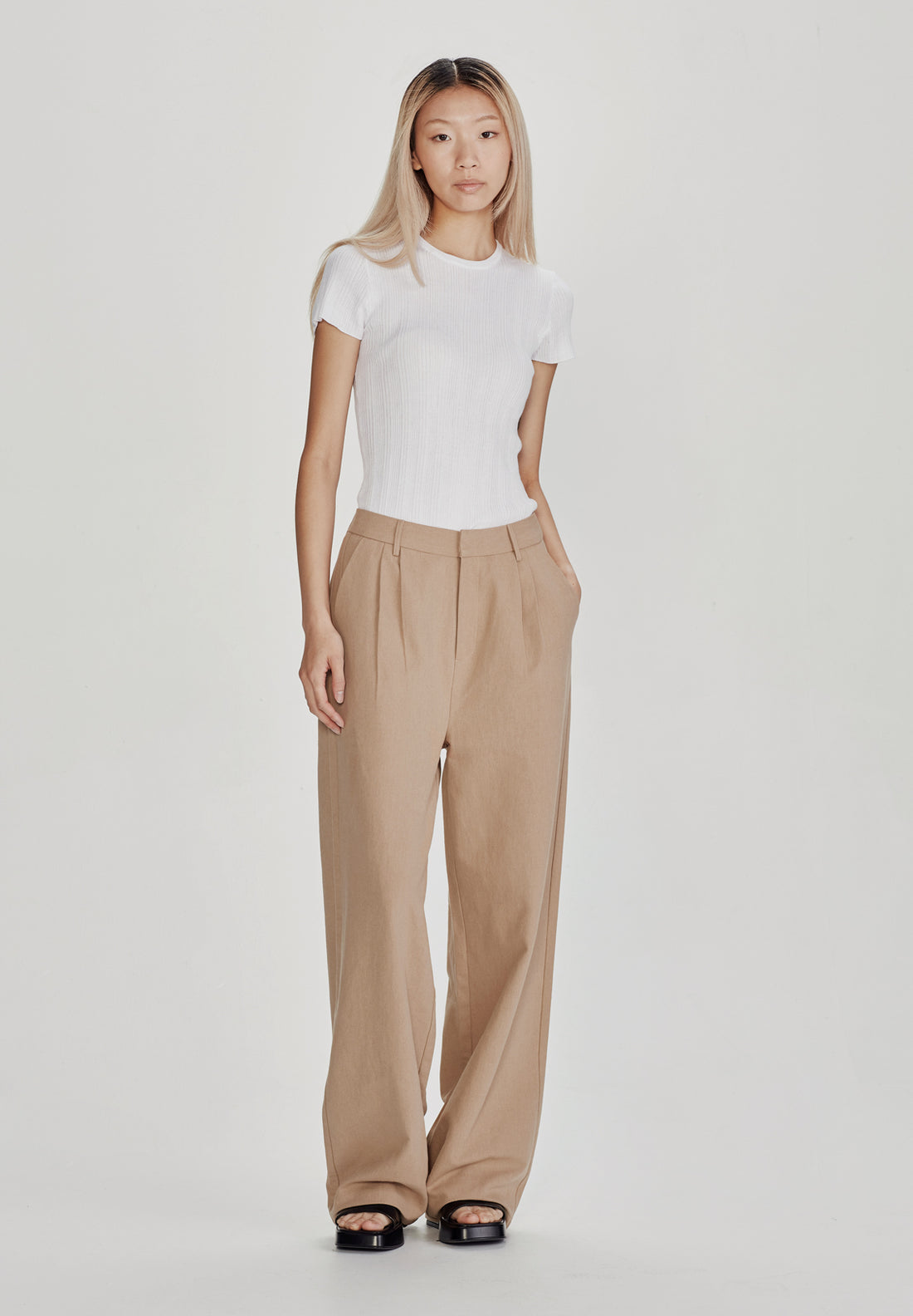 Commoners Linen Blend Trouser - Toffee