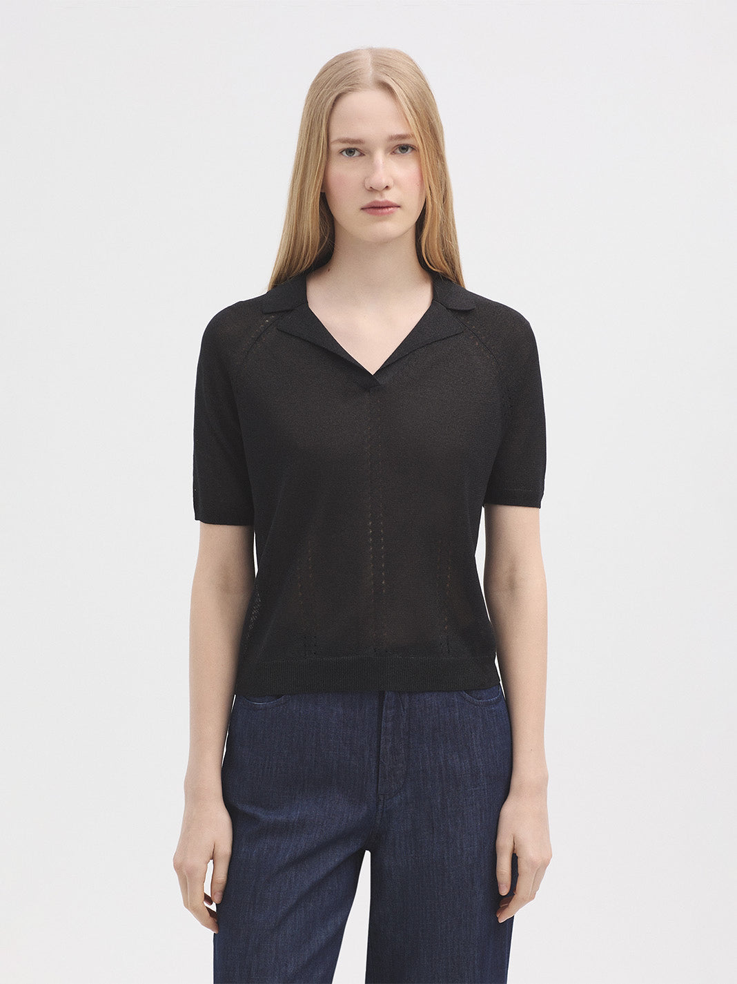 Nice Things Short Sleeve Polo – Black