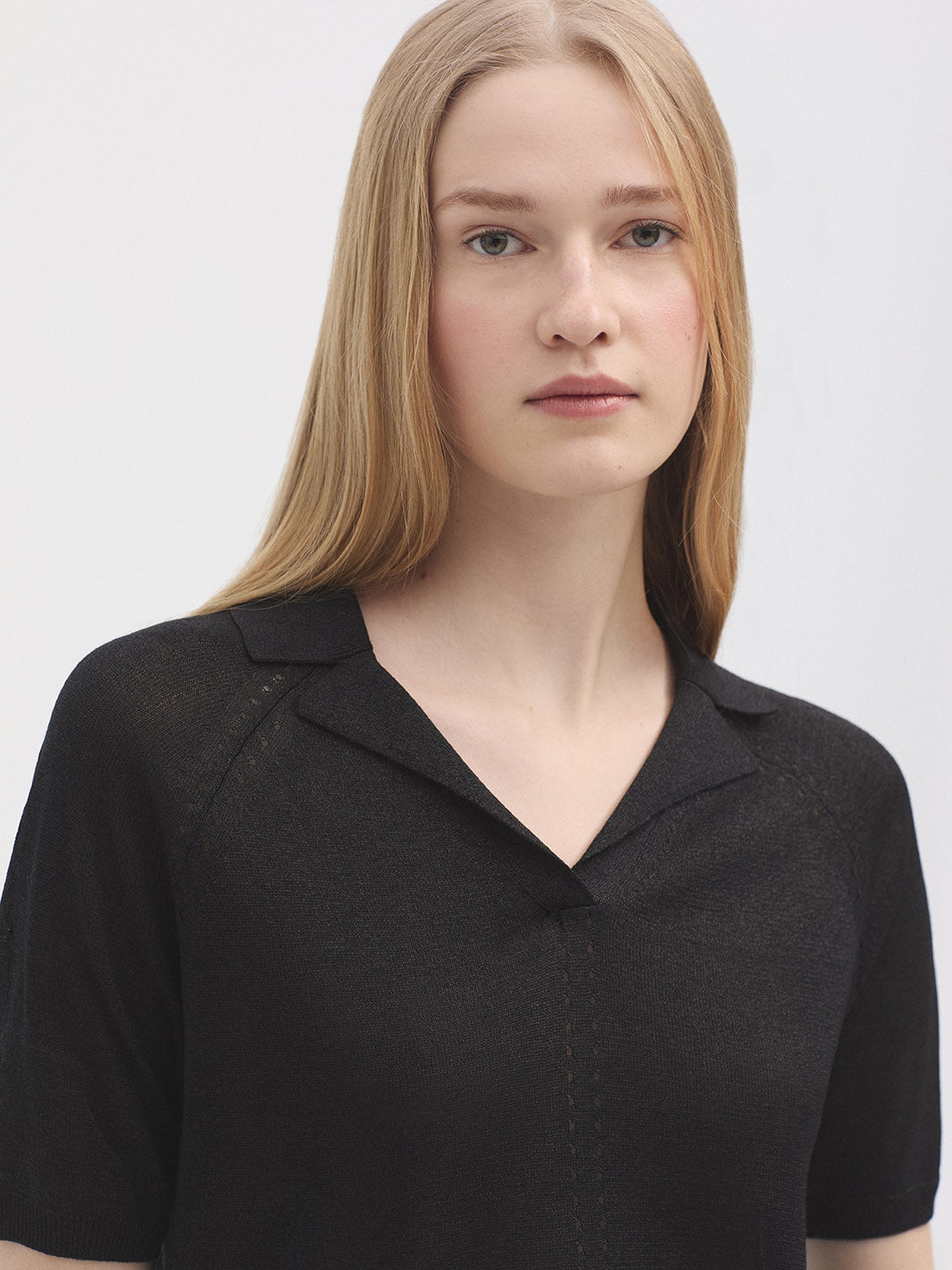 Nice Things Short Sleeve Polo – Black
