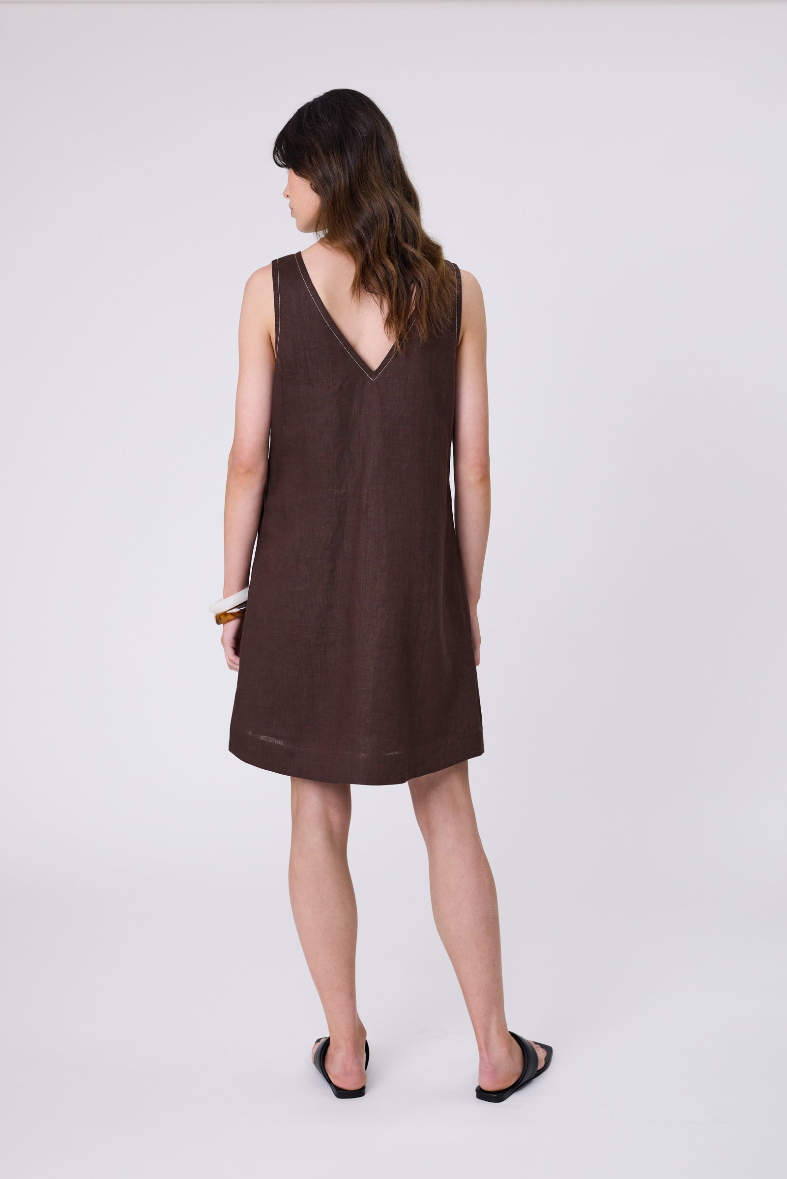 Luna Linen Dress - Carob