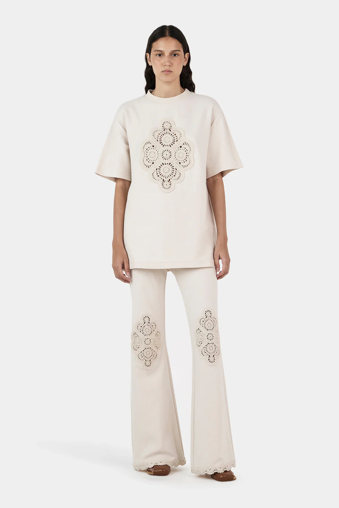 Marley Crochet Shirt - Sandstone