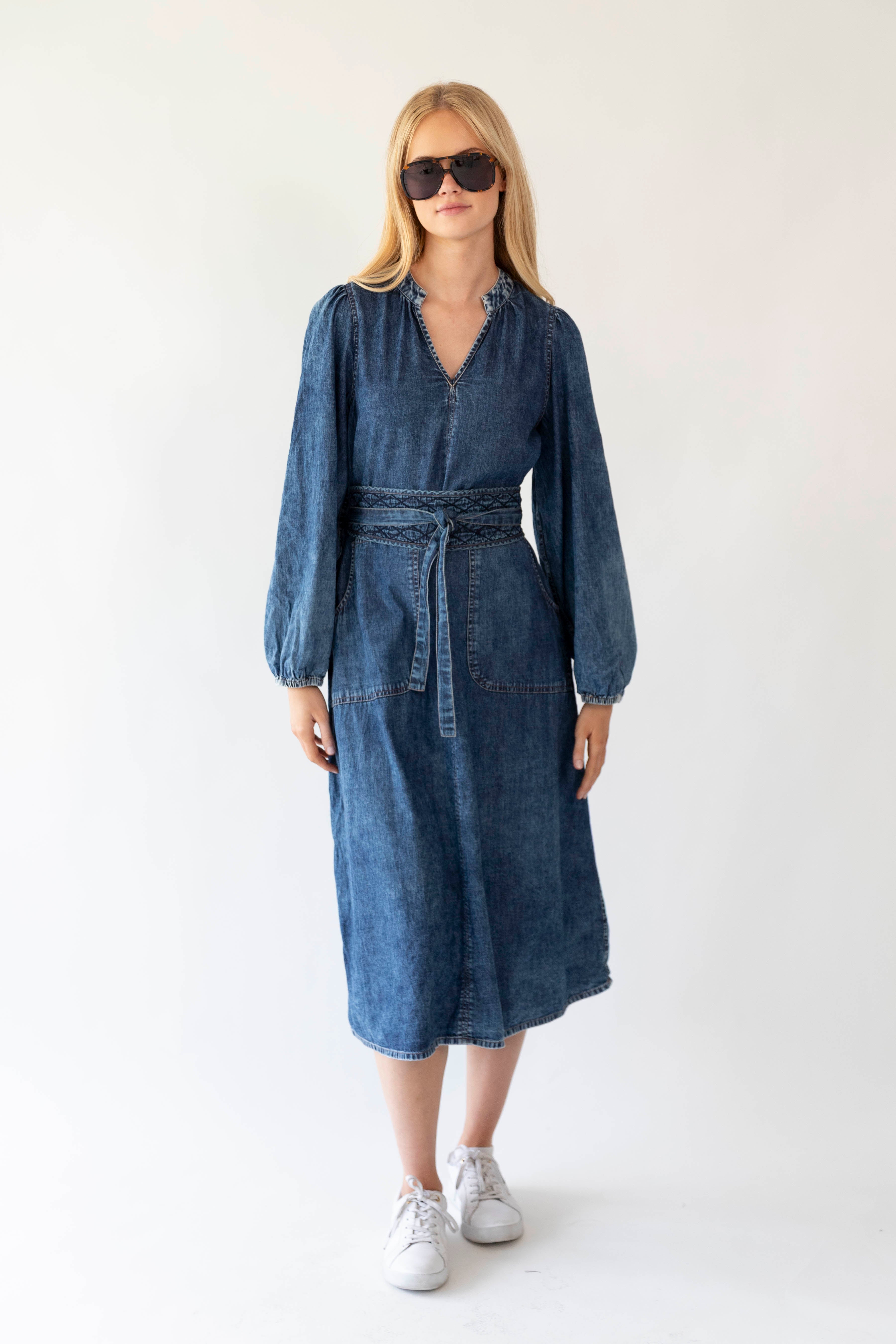 Paris Midi Dress - Blue