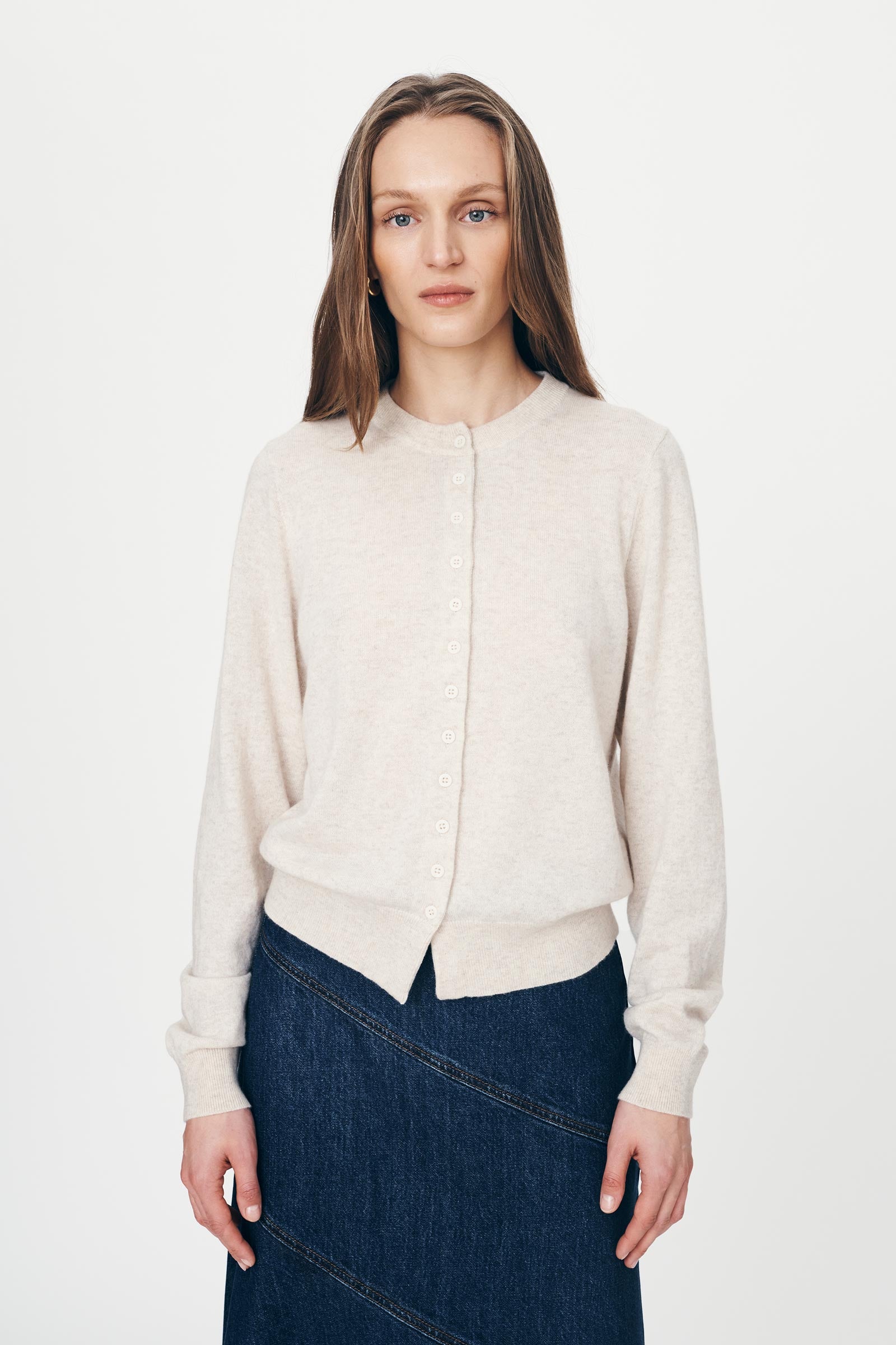 Rowie the Label Maeve Merino Knit Cardigan - Oat Marle