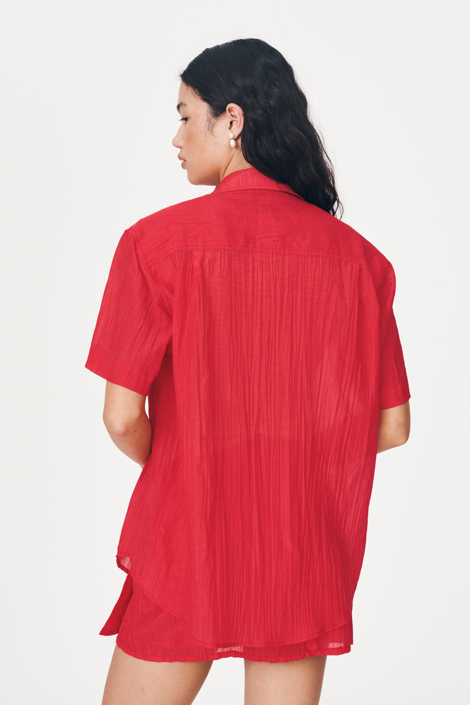 Rowie the Label Mason Silk Shirt - True Red