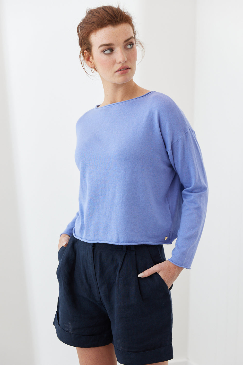 Mia Fratino Malta Silky Cardi - Cornflower Blue