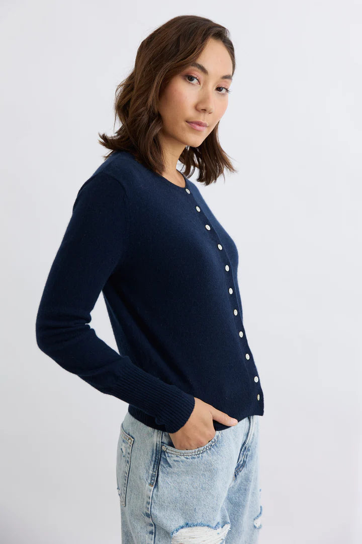 Mia Fratino Essential Slim Cardi - French Navy