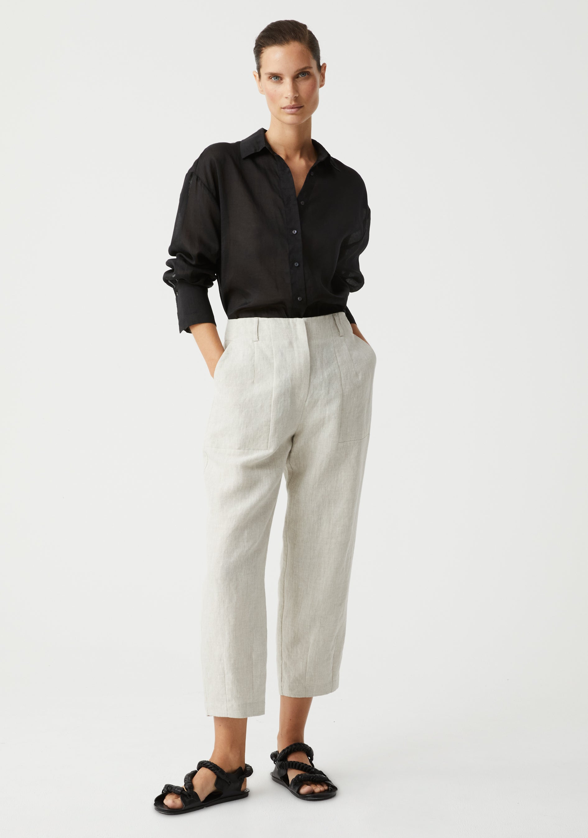 Morrison Henley Linen Pant - Flax