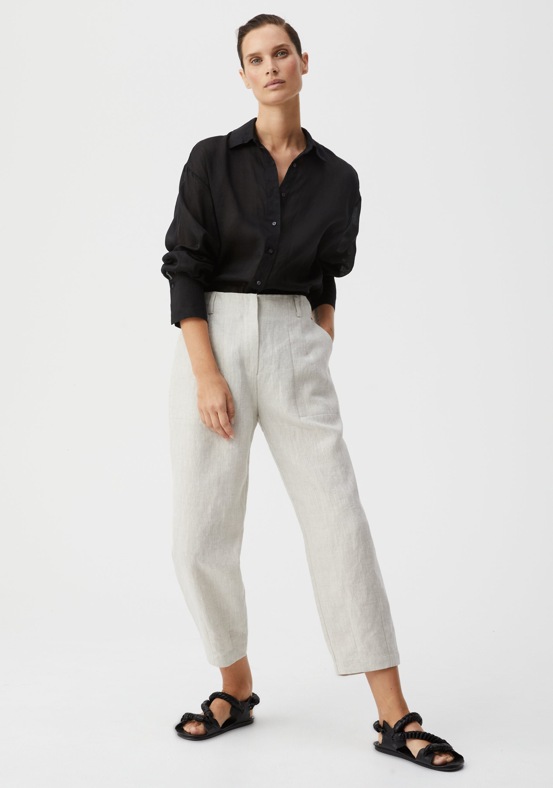 Morrison Henley Linen Pant - Flax