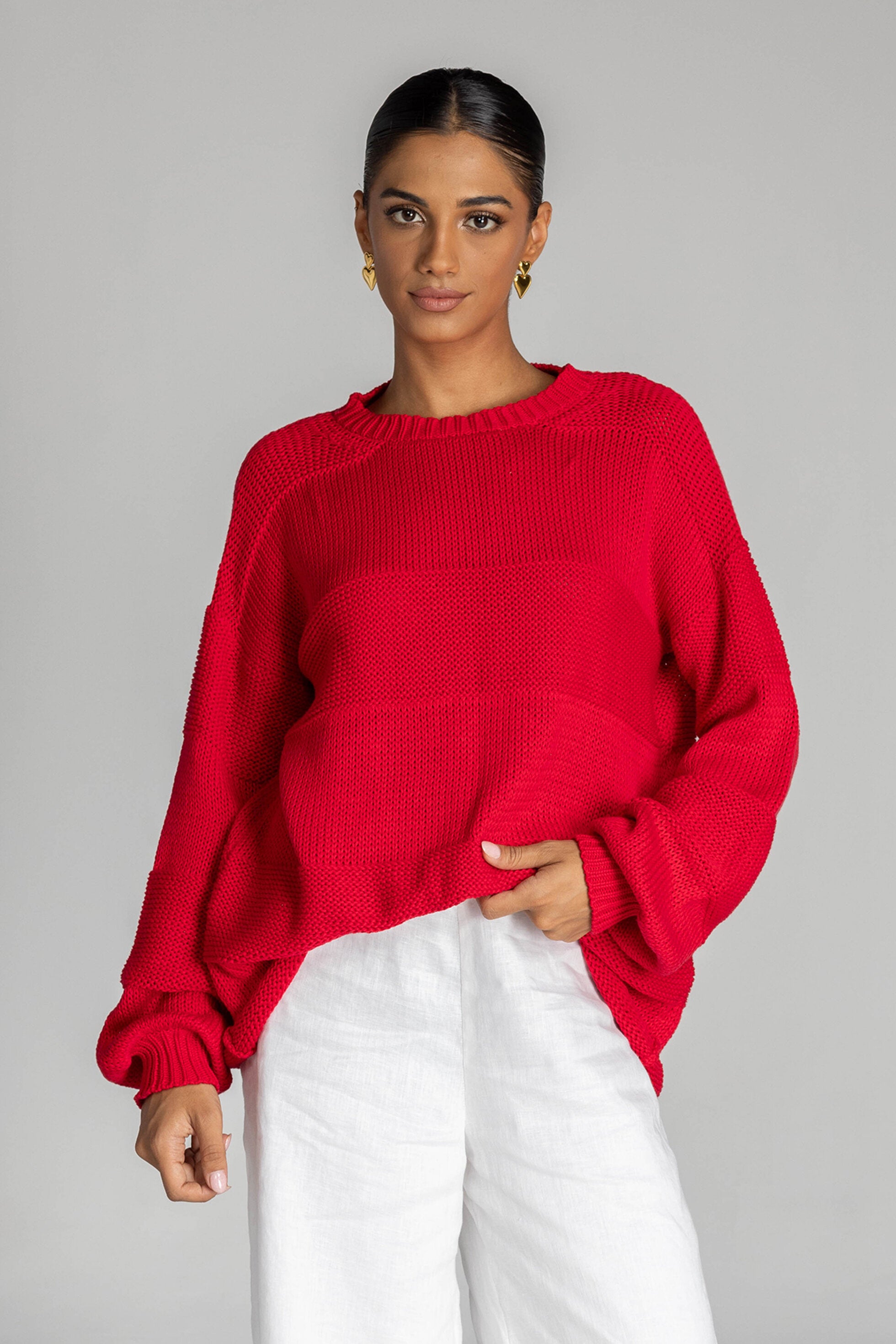 Blak Open My Heart Sweater - Goji Berry Red