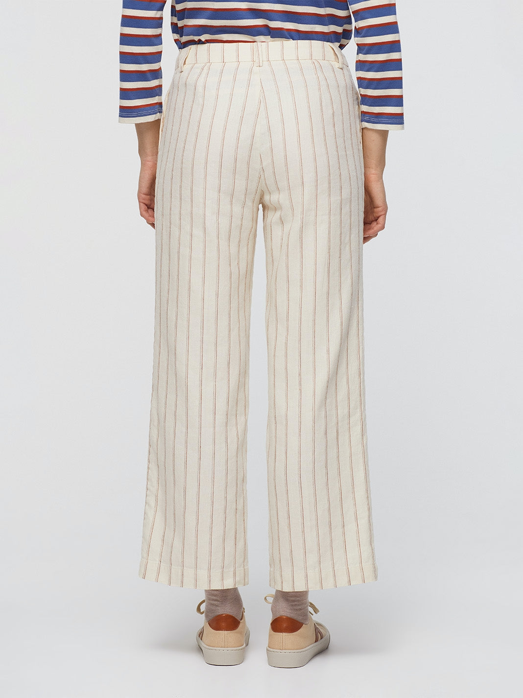 Nice Things striped linen pants - dark ecru