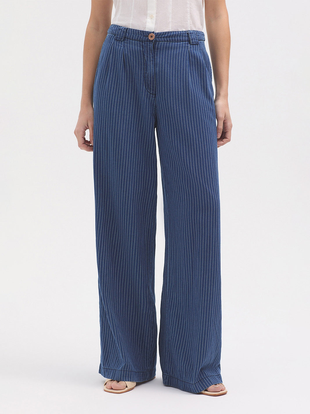 Striped Denim Trousers