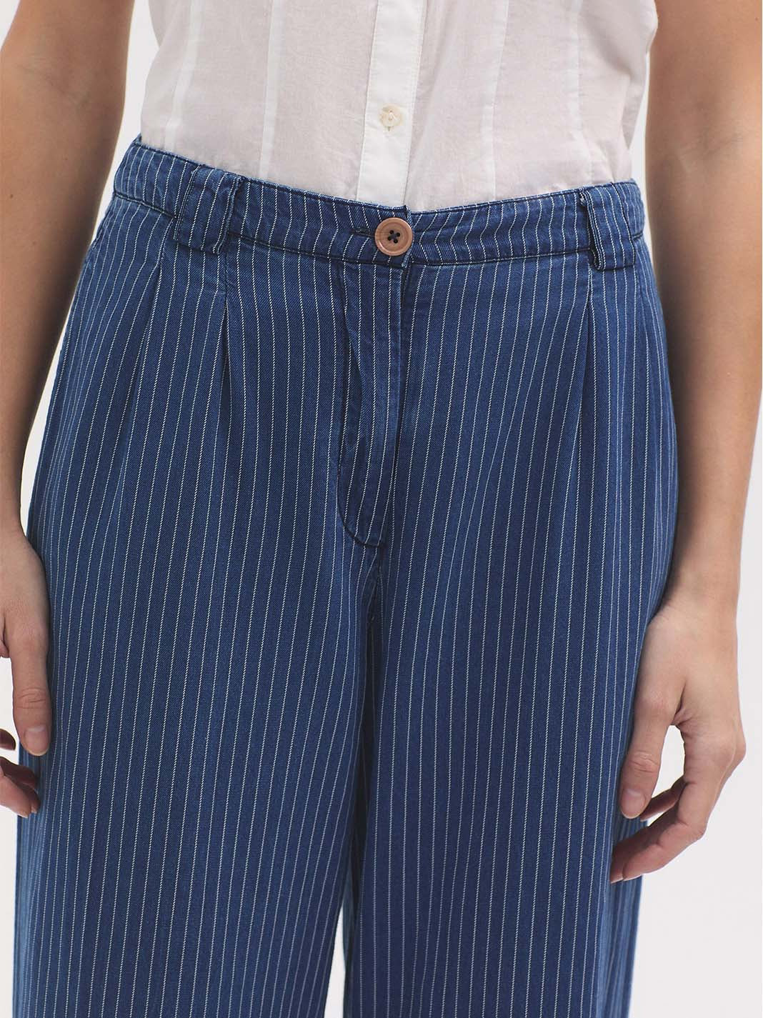 Striped Denim Trousers