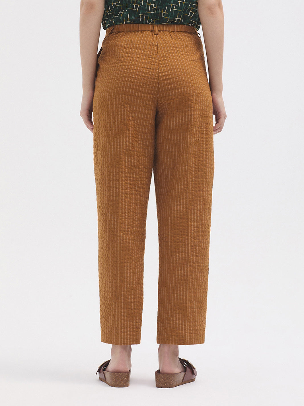 Pinstripe Trousers - Ochre