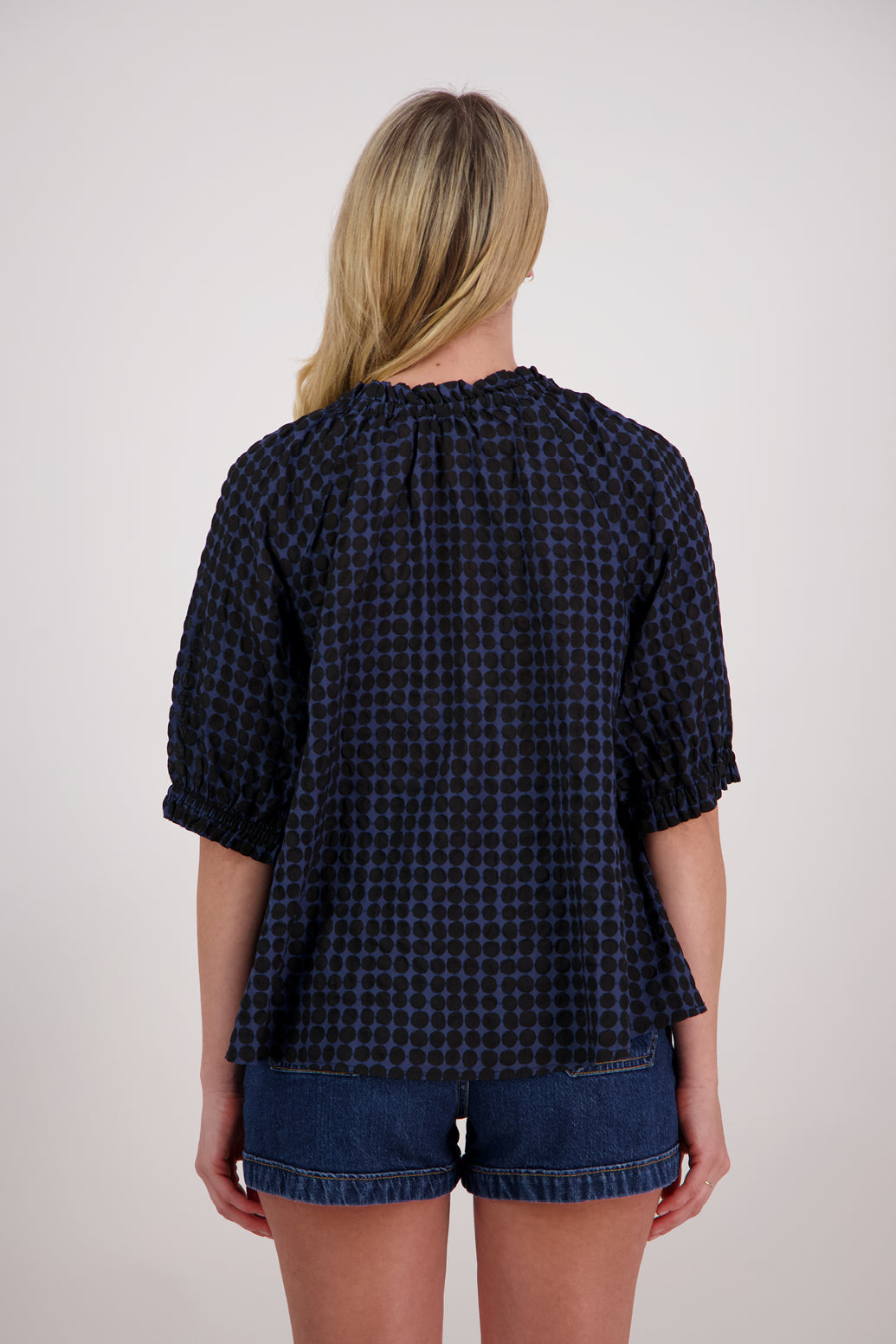 Briarwood Paxton Top - Black/Blue Spot