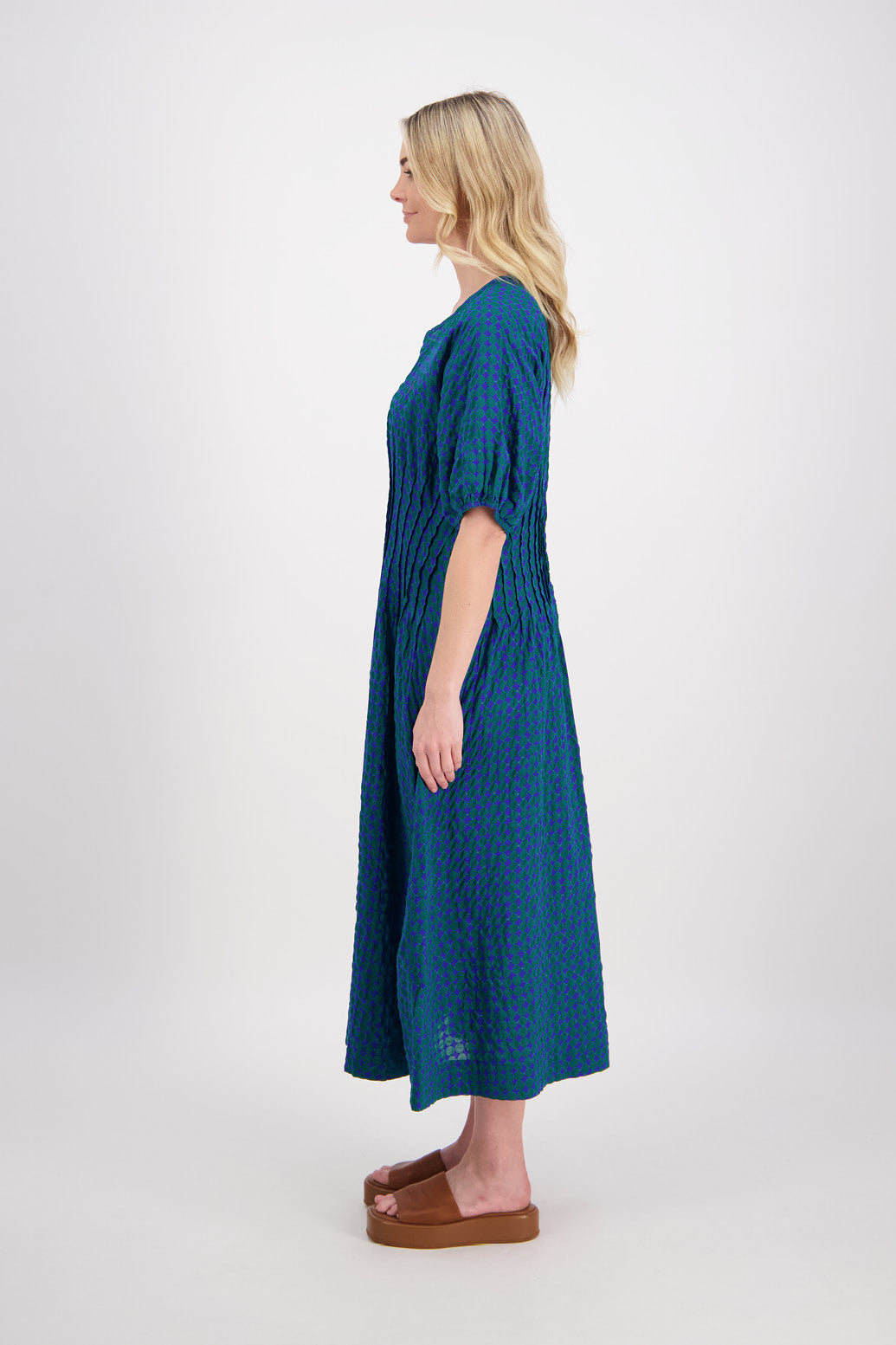 Briarwood Phyllis Dress - Green/Blue Spot