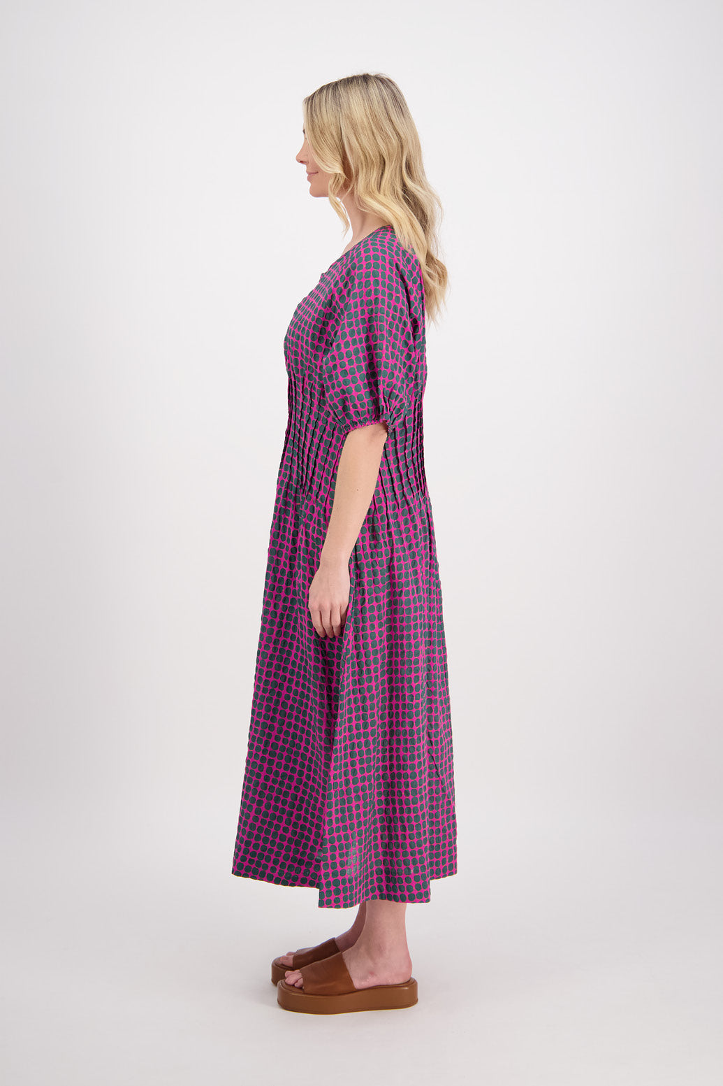 Briarwood Phyllis Dress - Green/Pink Spot