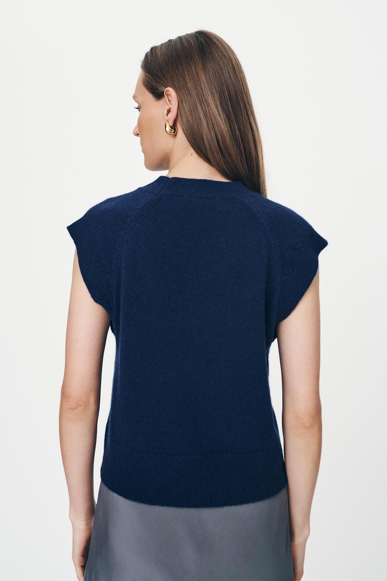 Rowie the Label Quinn Merino Knit Vest - Royal Blue