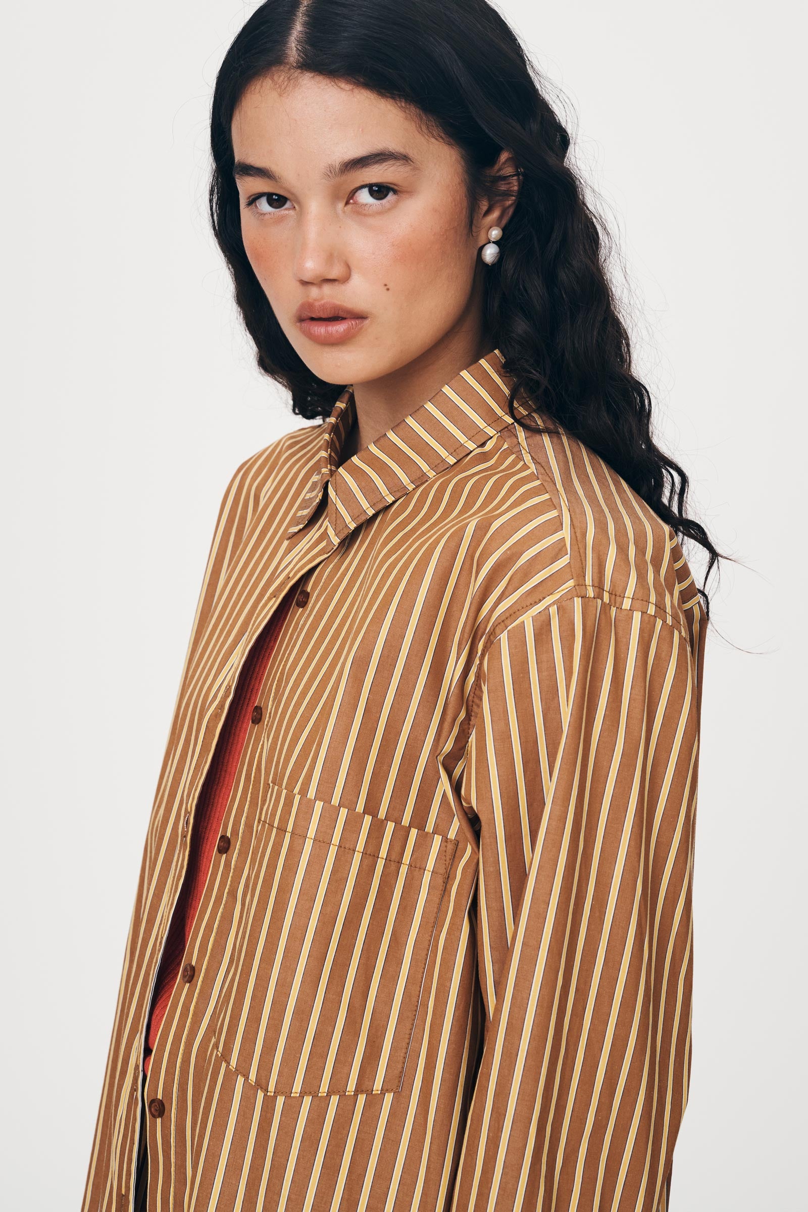 Rowie the Label Ramona Stripe Shirt - Tan Stripe