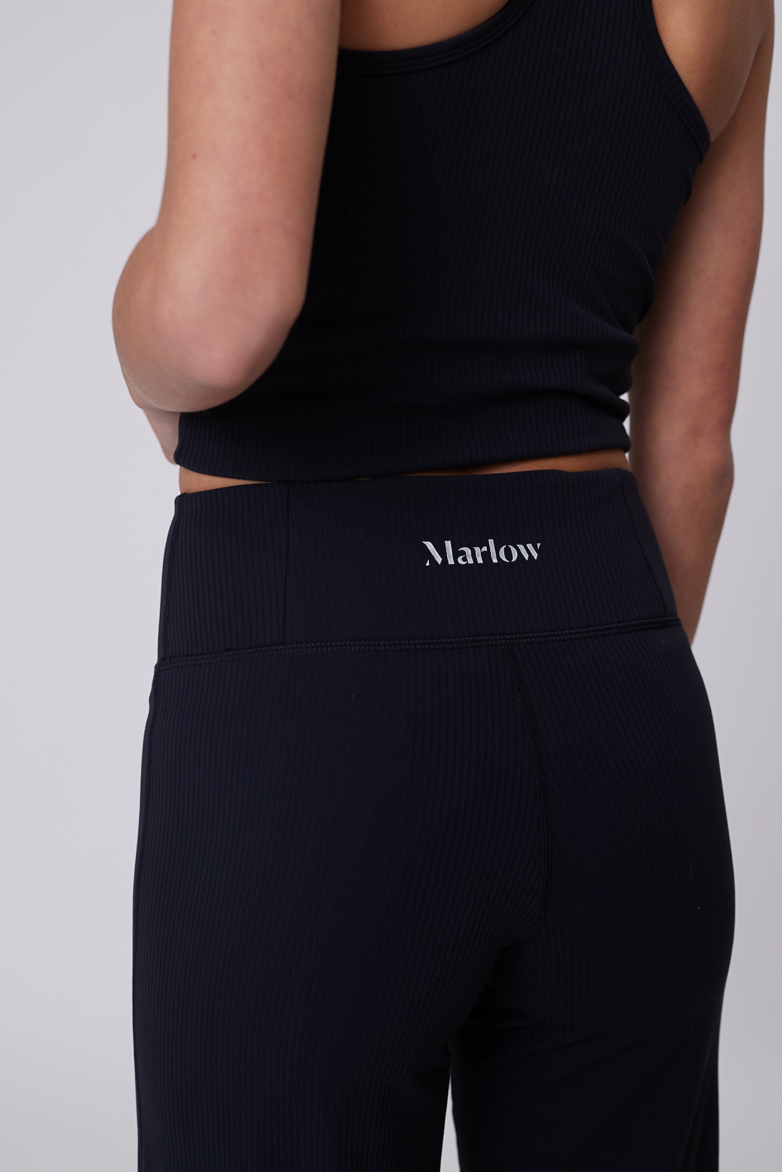 Marlow Recharge Rib Wide Leg Pant - Black