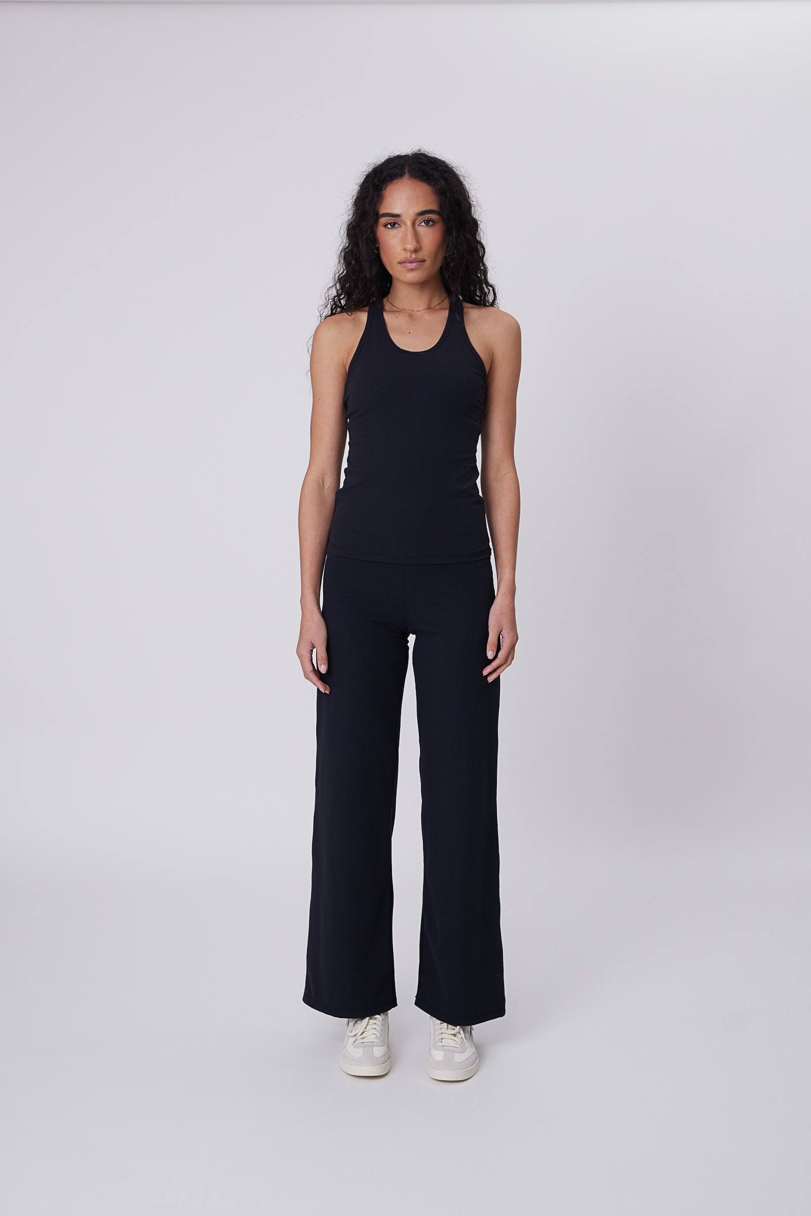 Marlow Recharge Rib Wide Leg Pant - Black