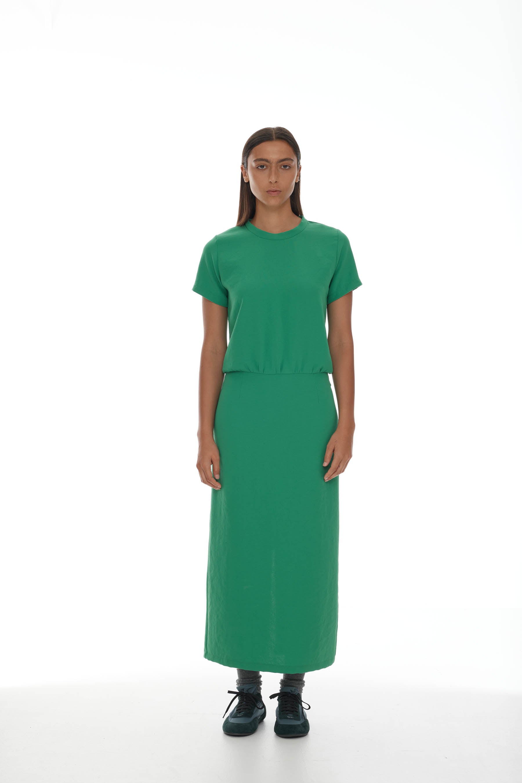 Ricochet File Dress - Grass Green