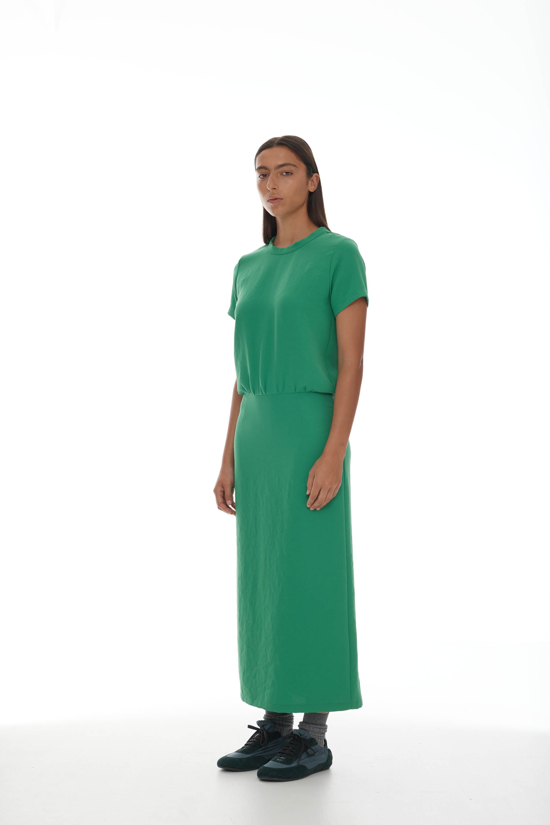Ricochet File Dress - Grass Green