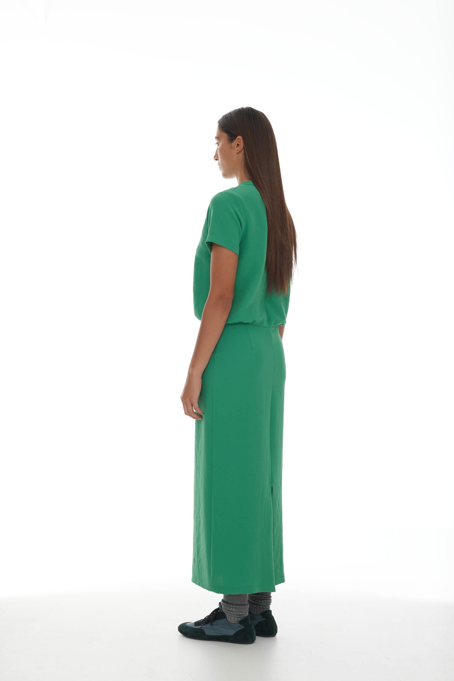 Ricochet File Dress - Grass Green