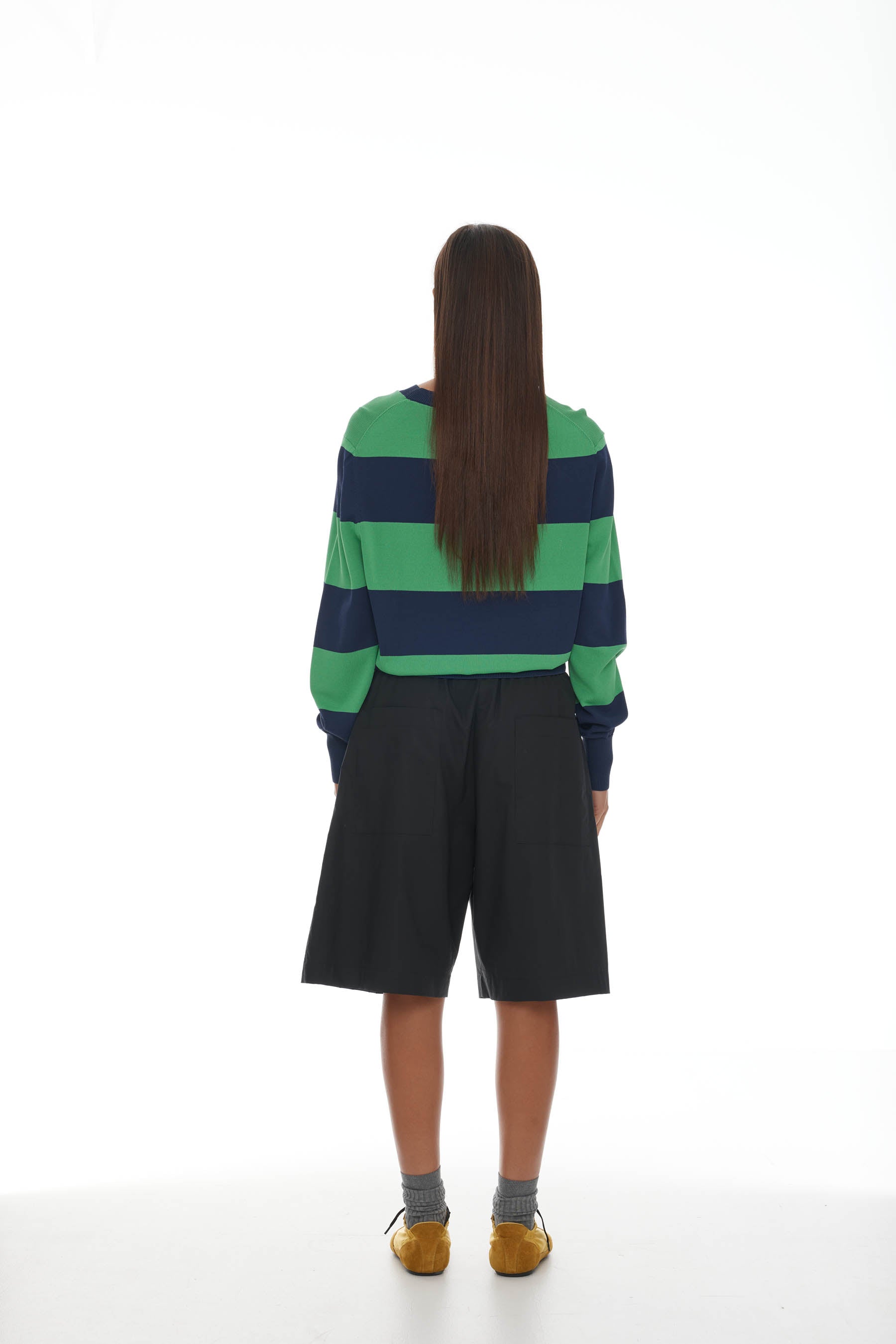 Ricochet Franciso Jumper - Ink + Bright Green Stripe