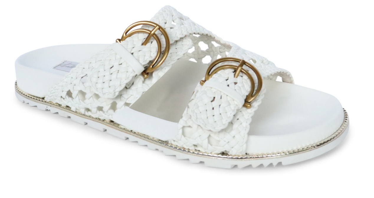 Kathryn Wilson Holly Slide - White Woven