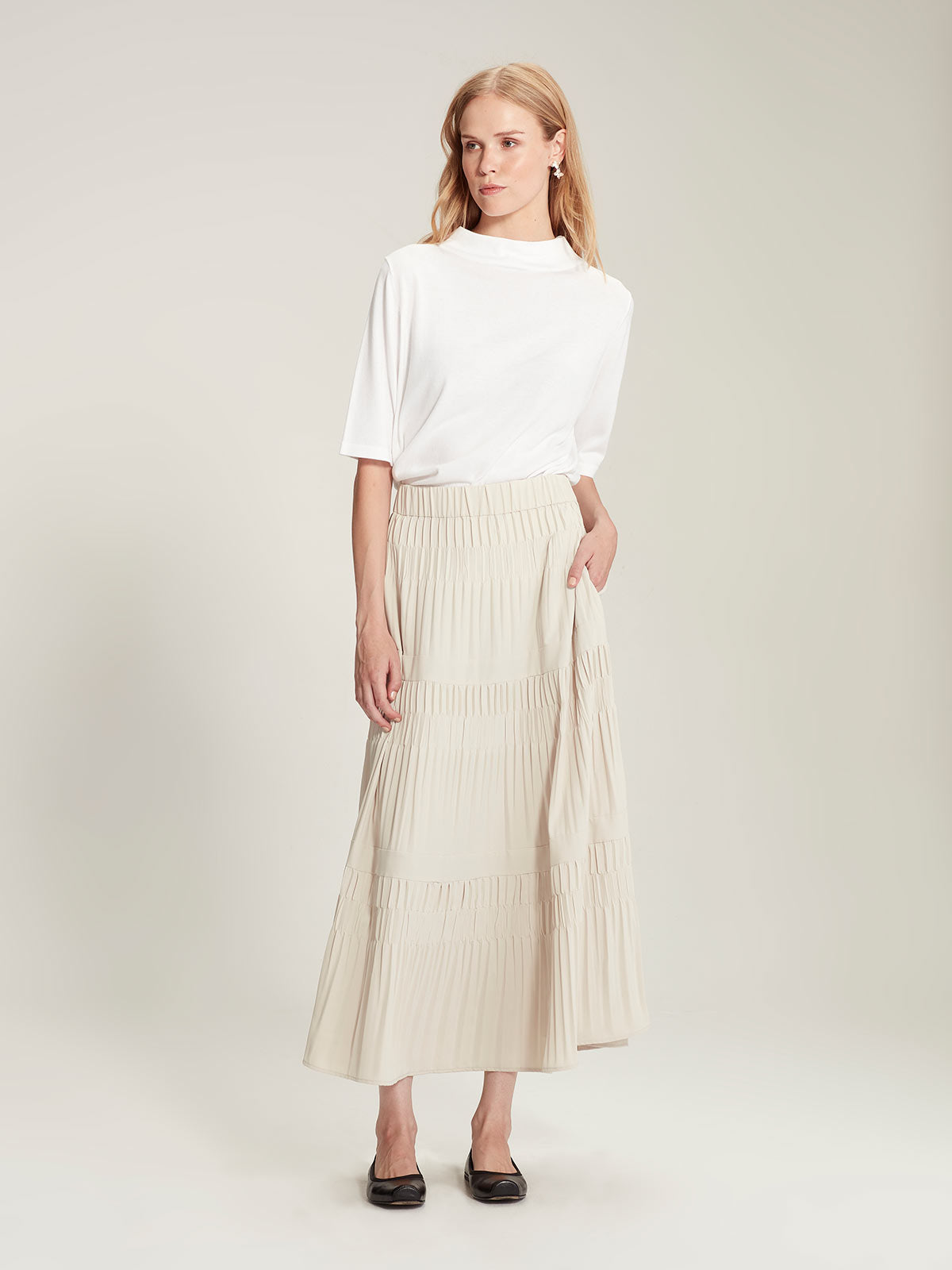 Sills Alma Pleat Skirt - Driftwood