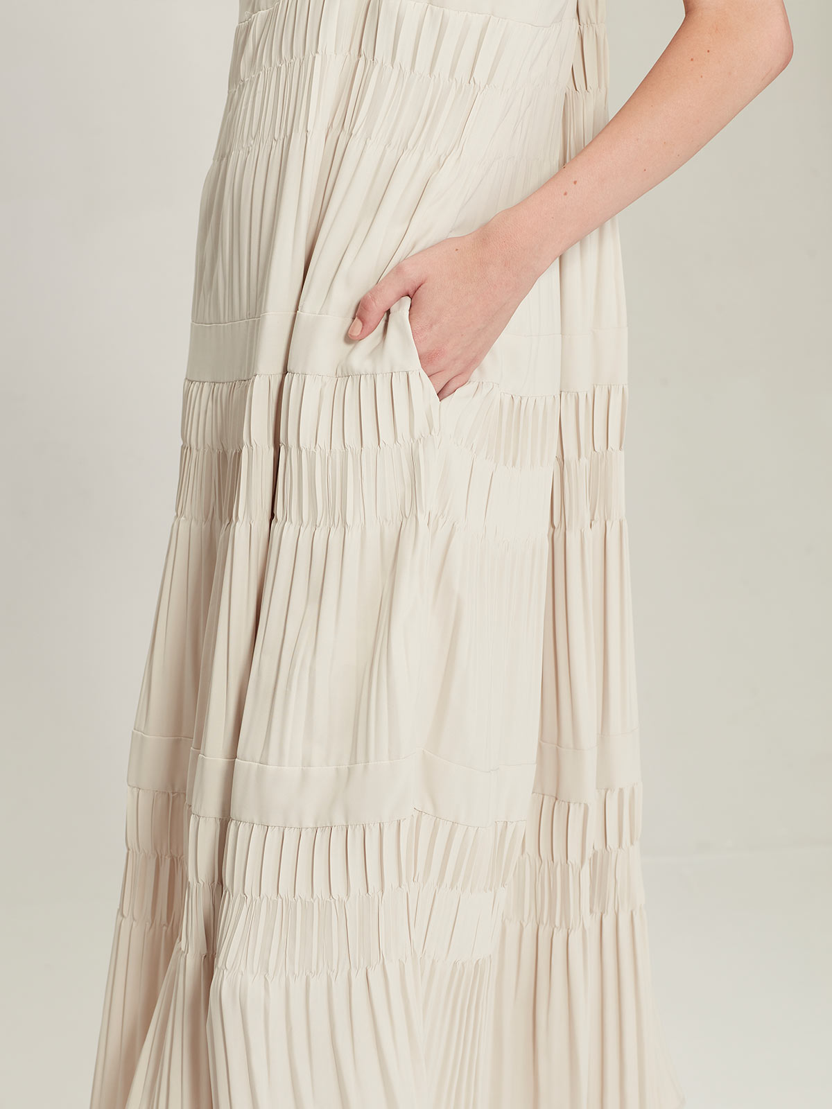 Sills Javier Pleat Dress - Driftwood