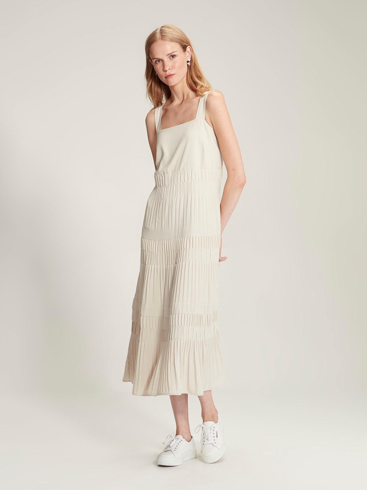 Sills Javier Pleat Dress - Driftwood