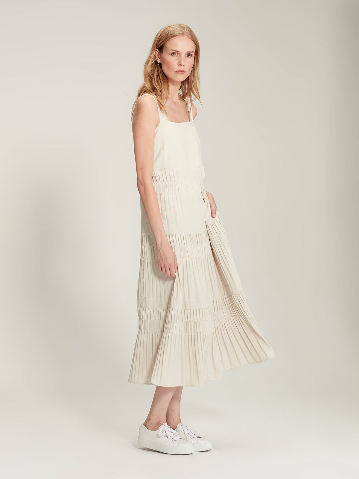 Sills Javier Pleat Dress - Driftwood