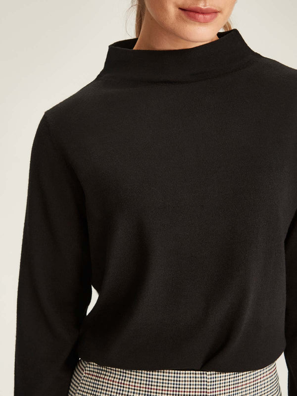 Sills Vardo Merino Funnel Neck Top - Black