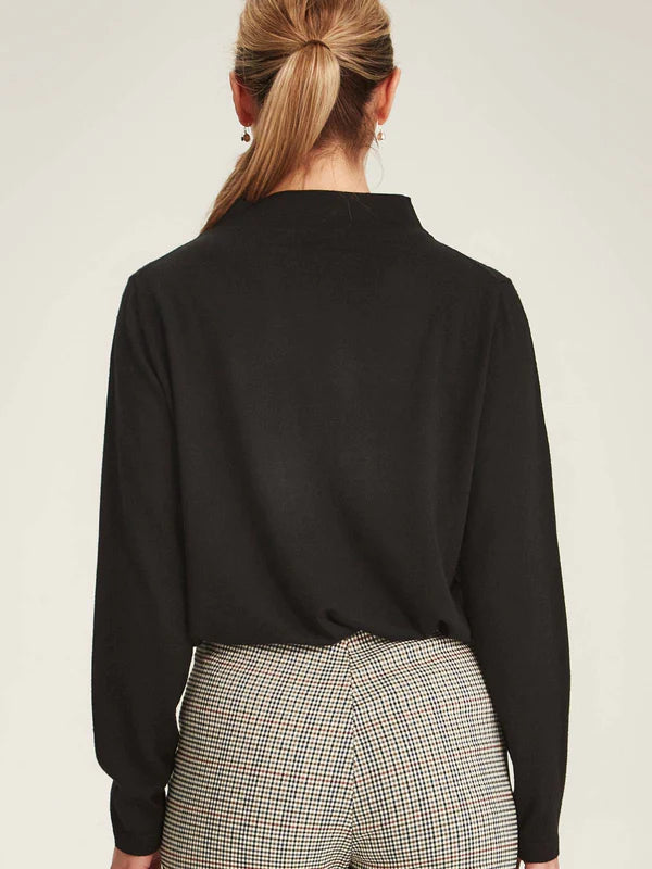 Sills Vardo Merino Funnel Neck Top - Black