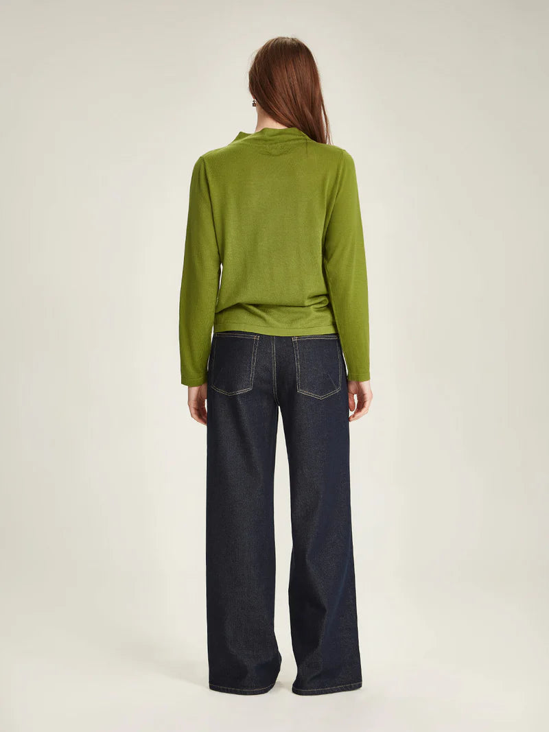 Sills Vardo Merino Funnel Neck Top - Kelp