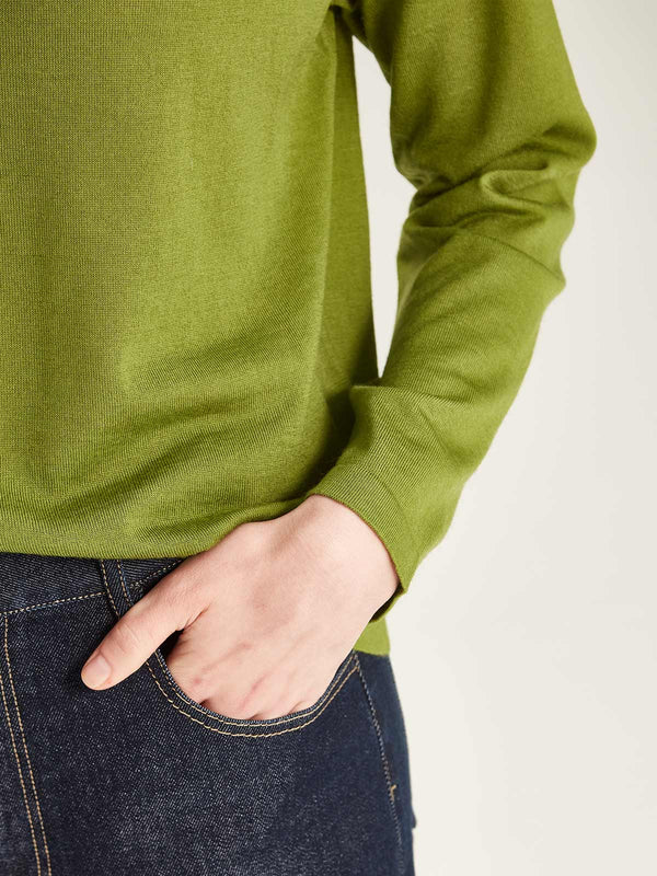 Sills Vardo Merino Funnel Neck Top - Kelp