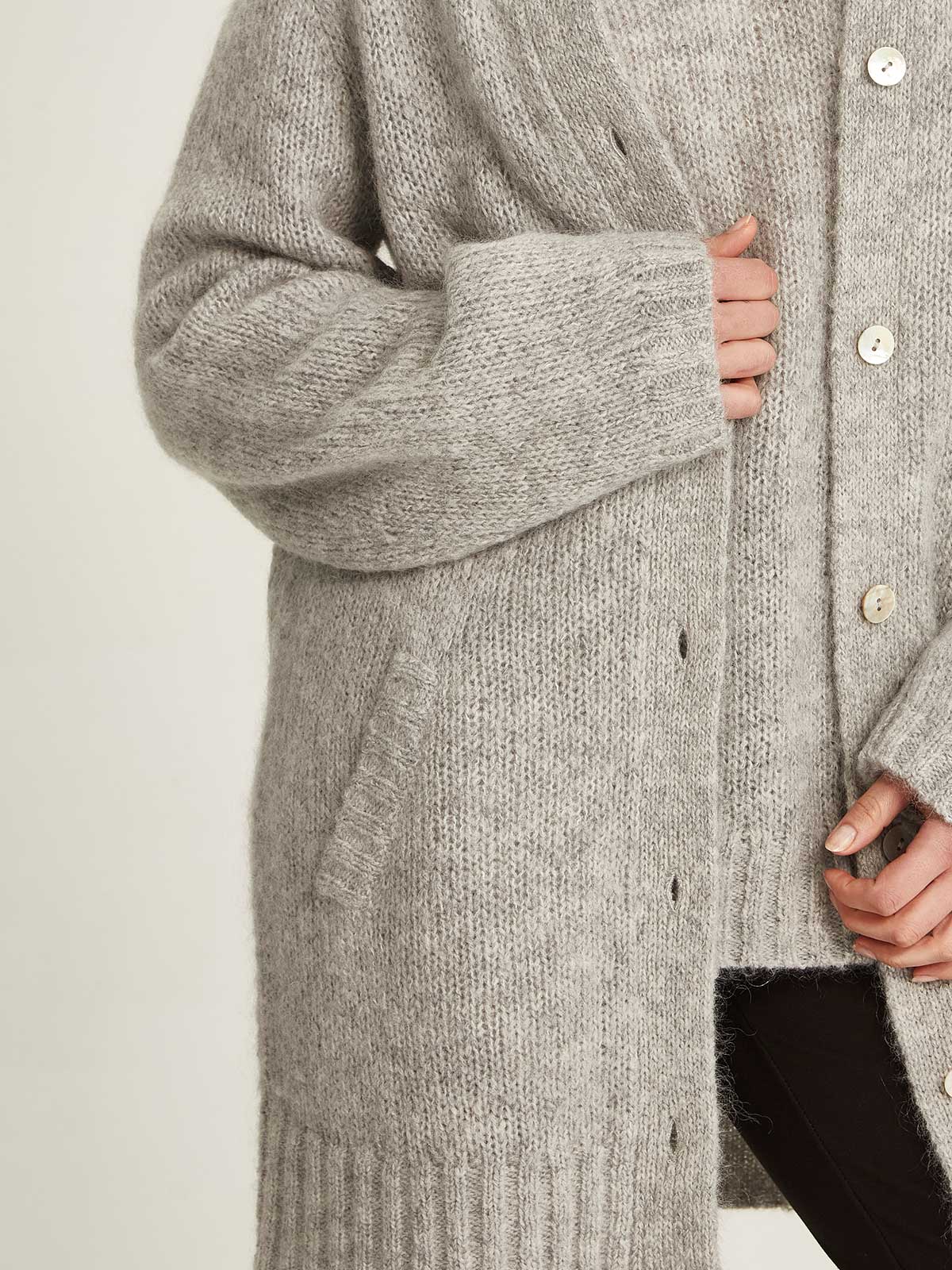 Sills Elk Cardigan - Silver Birch