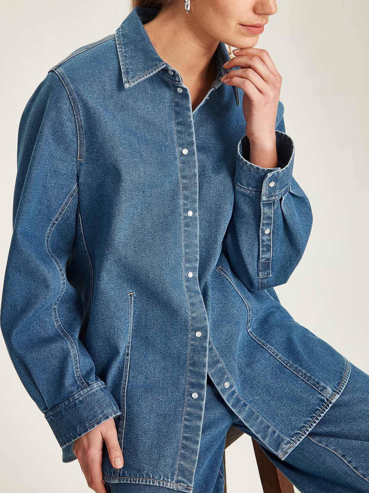 Sills Hailey Denim Shirt - Mid Wash